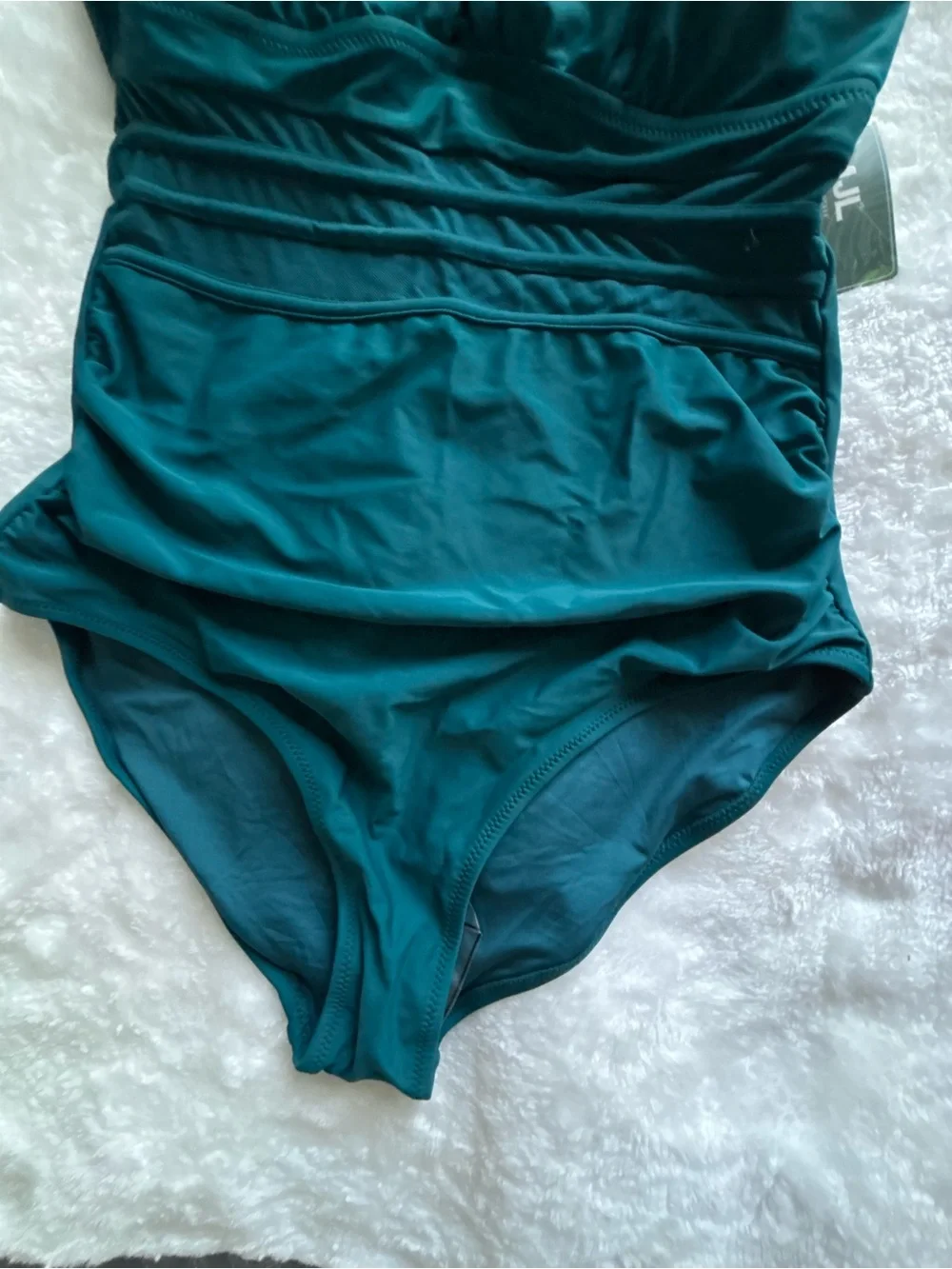 Blooming Jelly Size M Women’s Teal Mesh Detail Tummy Control One-Piece Swimsuit